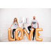 Шары буквы "LOVE" золото 102 см